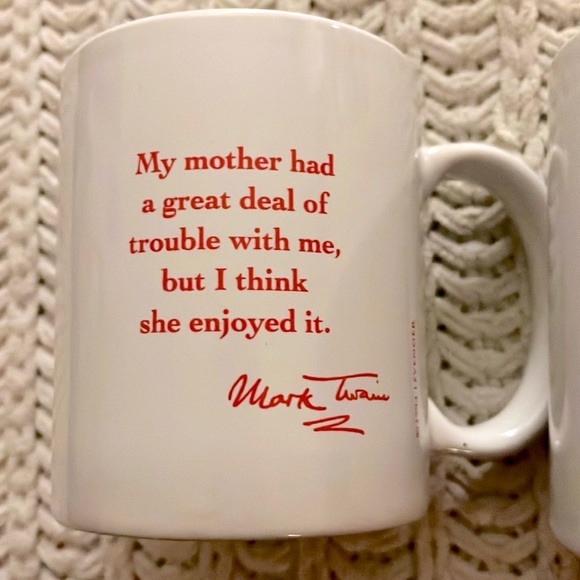 ❣️Mark Twain White Red Blue His & Hers Home Kitchen Black Tea Coffee Mugs (x2)❣️ - Picture 5 of 9